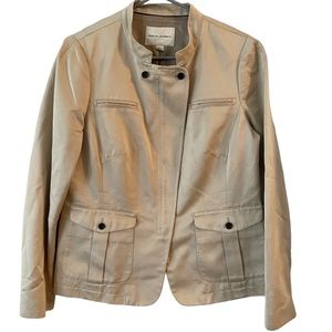Cream Sateen Cotton Moto Jacket by Banana Republic Size 14